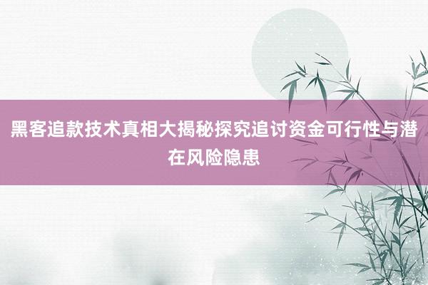 黑客追款技术真相大揭秘探究追讨资金可行性与潜在风险隐患